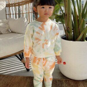 EUC Angel Dear xSpearmint Love Multi Color Tie Dye Long Sleeve Top & Legging Set